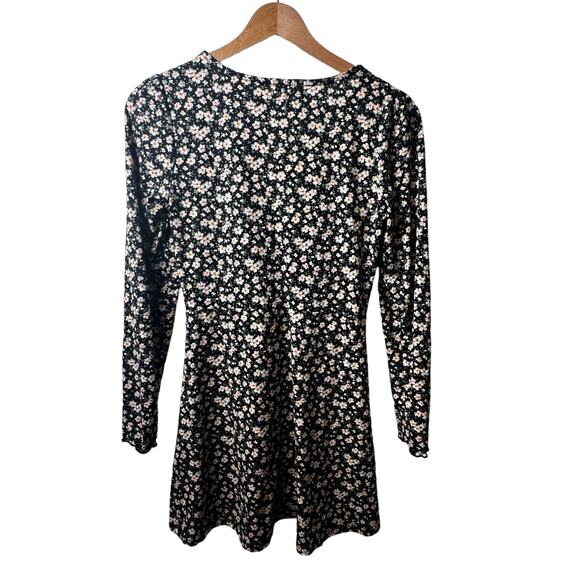Altar’d State Floral Long Sleeve Mini Dress Ruched Size Medium - Picture 4 of 6